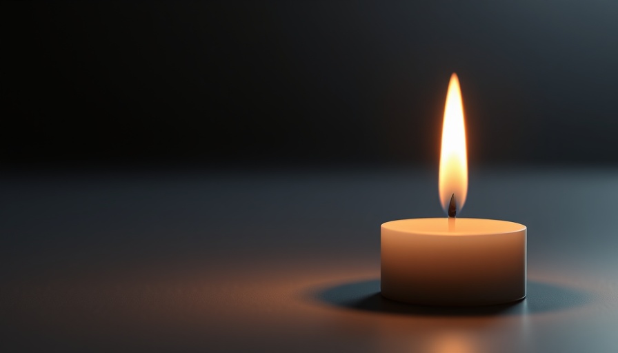 Simple candle flame flickering gently, symbolizing good death.
