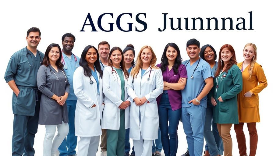 Psychological resilience: Smiling diverse healthcare professionals from AGS Journal.