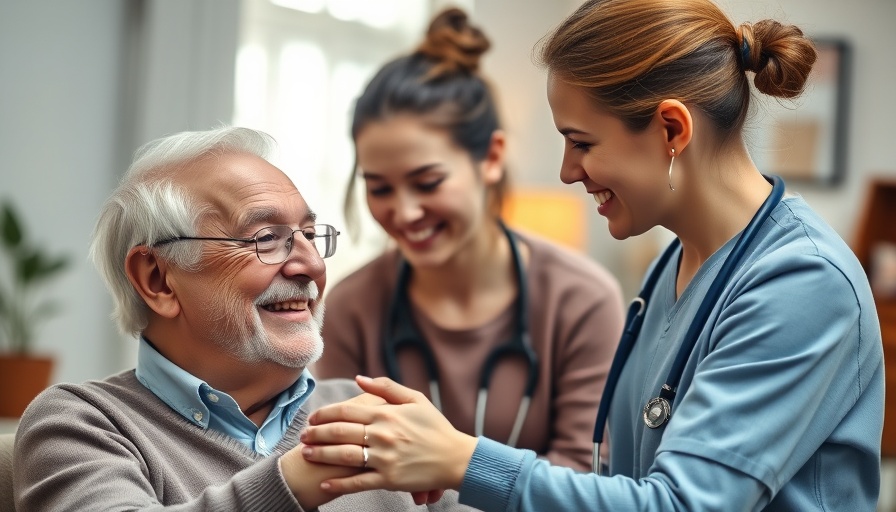 Compassionate caregiver providing personalized home care to elderly man.