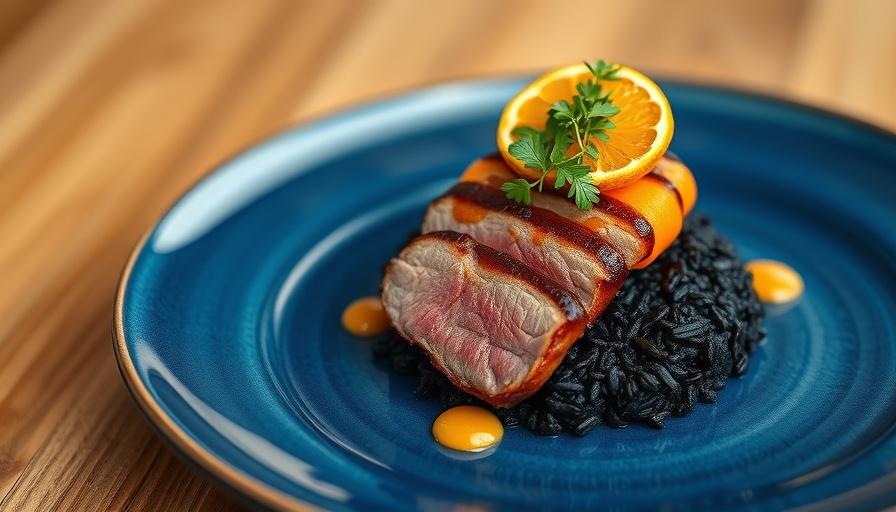 Elegant dish at Napa Bistro & Wine Bar Raleigh with duck and carrots.