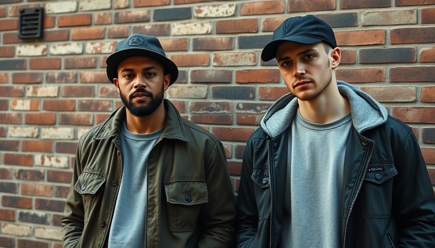 Daringer Hip Hop Quarterly style image with two men in urban setting.