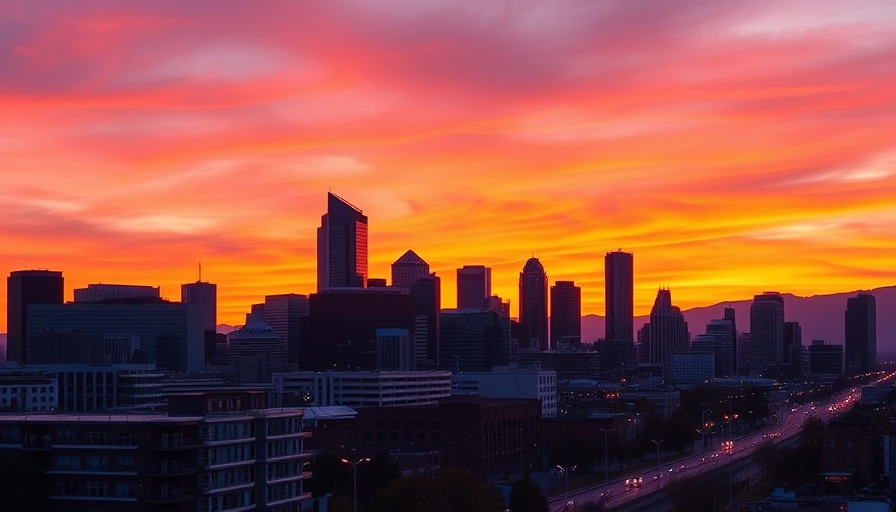 Denver skyline at sunset for Denver Summer Itinerary