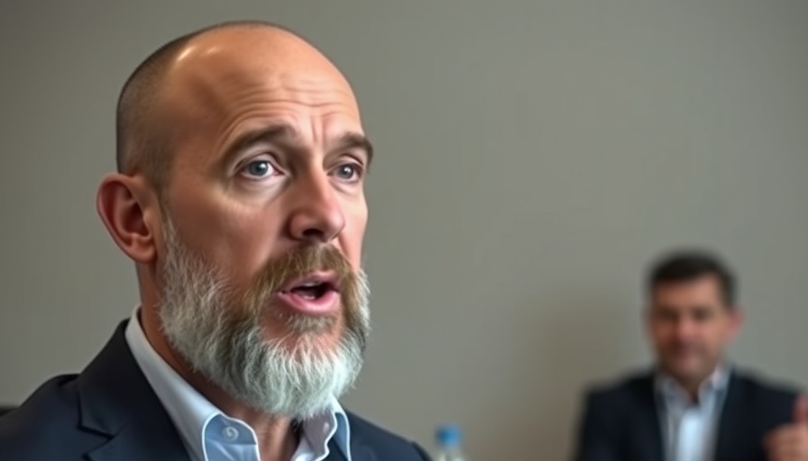 Two men at an event discussing cannabis legalization.