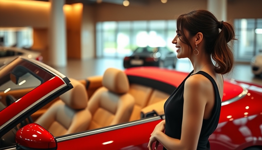 Conversation in Denver Bentley showroom with red car in background