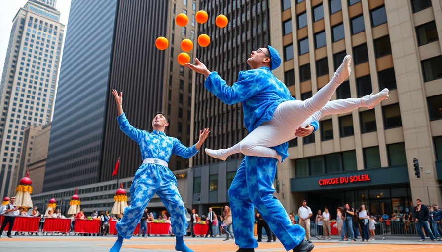 Cirque du Soleil ECHO performers in colorful costumes, Denver.