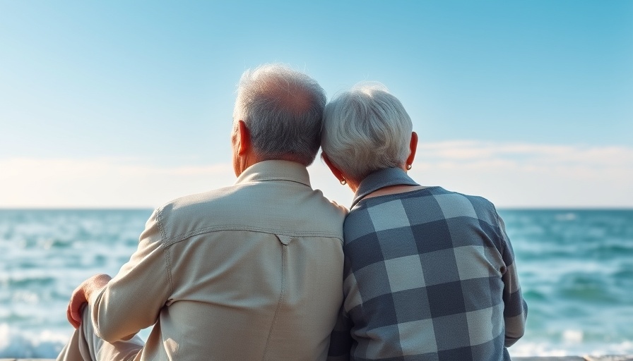 Elderly couple on seaside bench reflecting on caregiver coaching for dementia support.