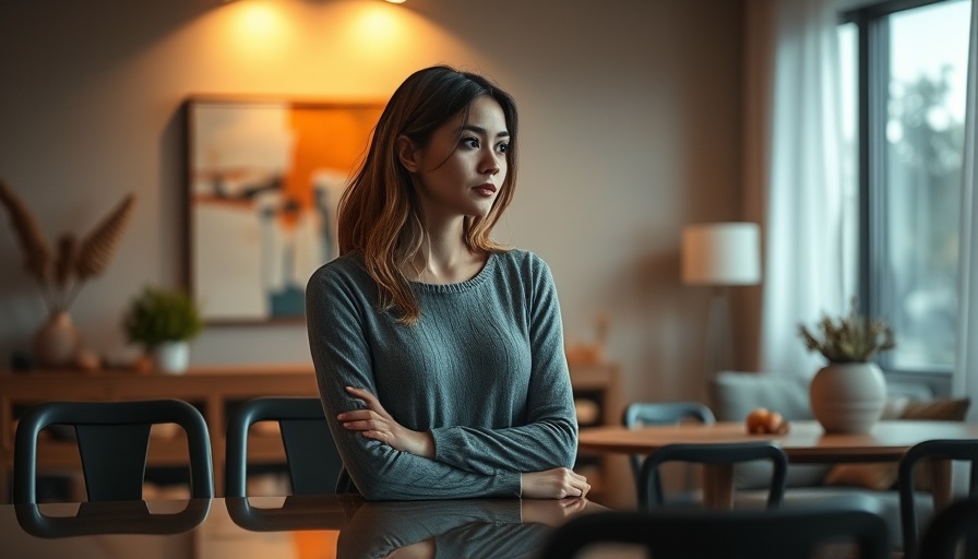 Thoughtful young woman resolving family feuds at home.