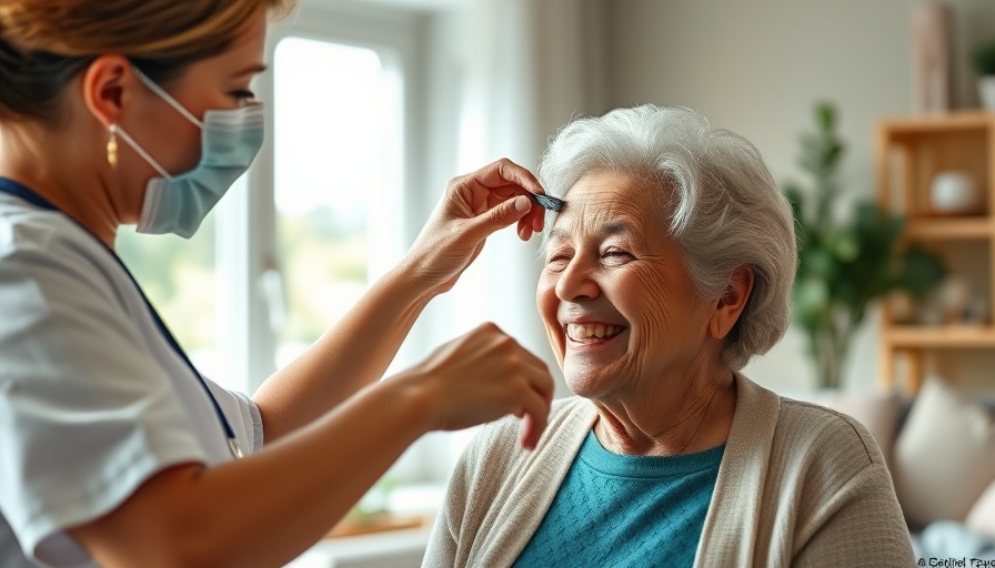 At-home elder care benefits: caregiver assisting elderly woman.
