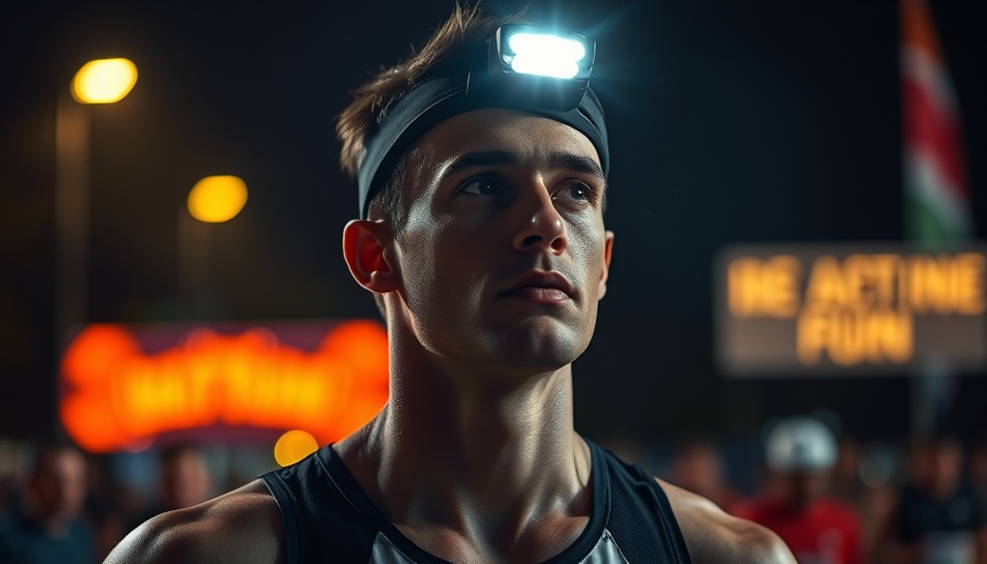 Contemplative athlete ready for nighttime Leadville 100-Miler race.