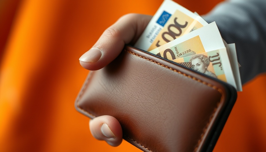 Managing money smartly with wallet and Euro notes.