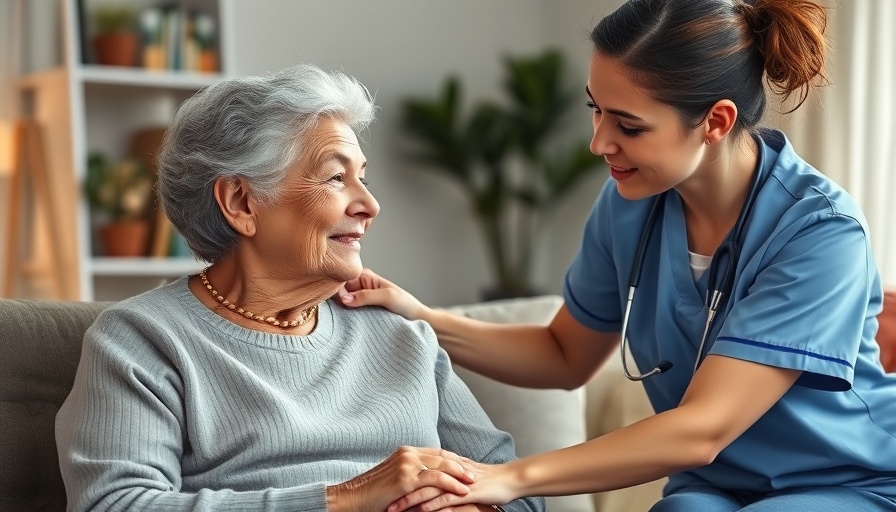 Home Care Assistance in Pasco County: Caring nurse helping elderly woman with medication.