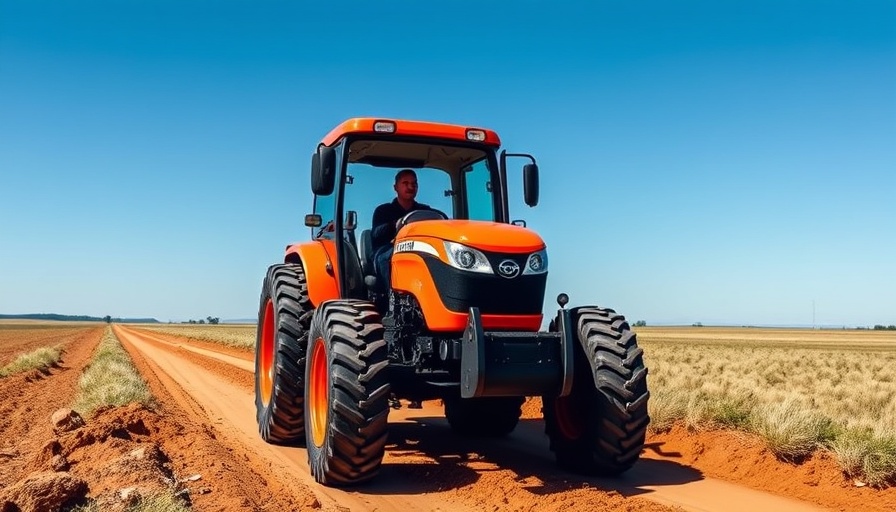 KIOTI expands equipment portfolio with orange tractor on dirt road