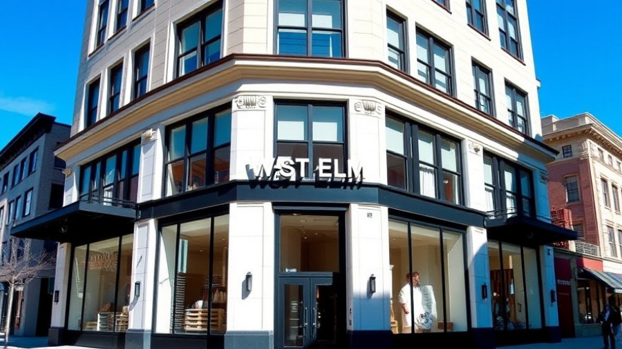 Modern West Elm store exterior showcasing architecture.