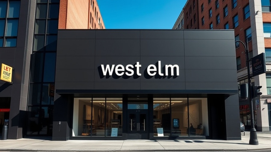 Front of West Elm store with modern facade.
