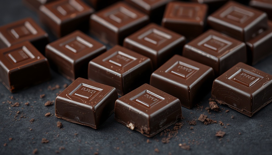 Close-up of delectable dark chocolate squares showcasing health benefits.