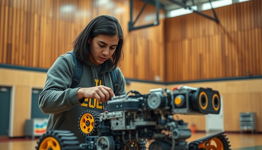 Edmonds robotics team working on project in gym environment.