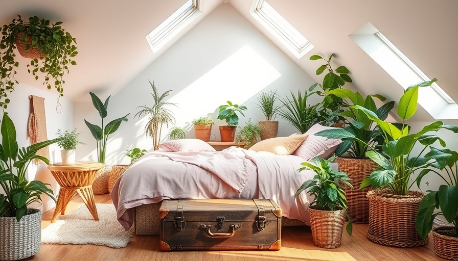 Cozy loft bedroom design tips with pink accents and plants.