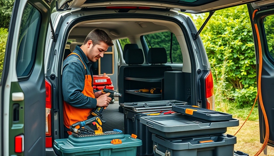 Tradesperson loading tools to prevent tool theft for tradespeople.