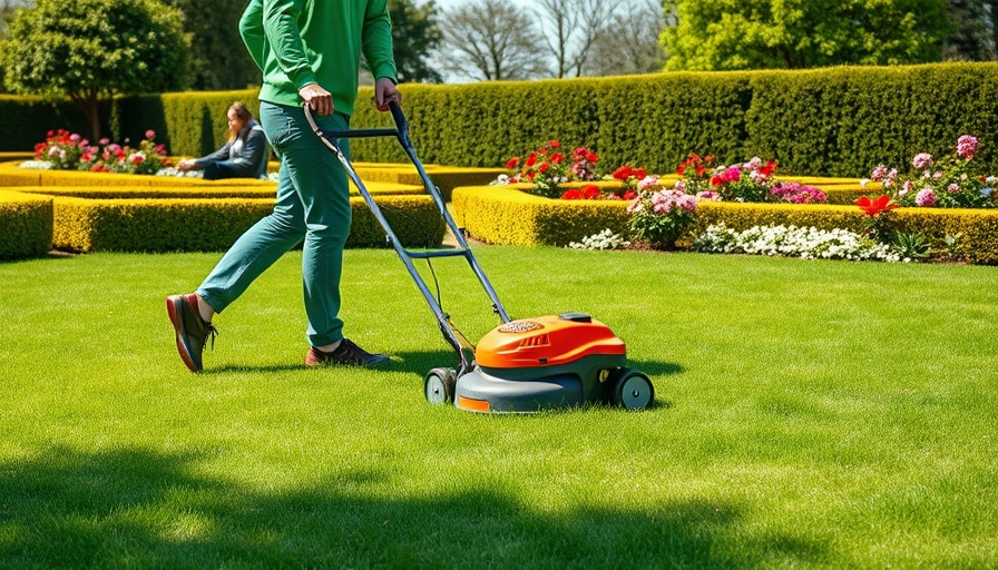 Choose the right lawnmower in a green park setting