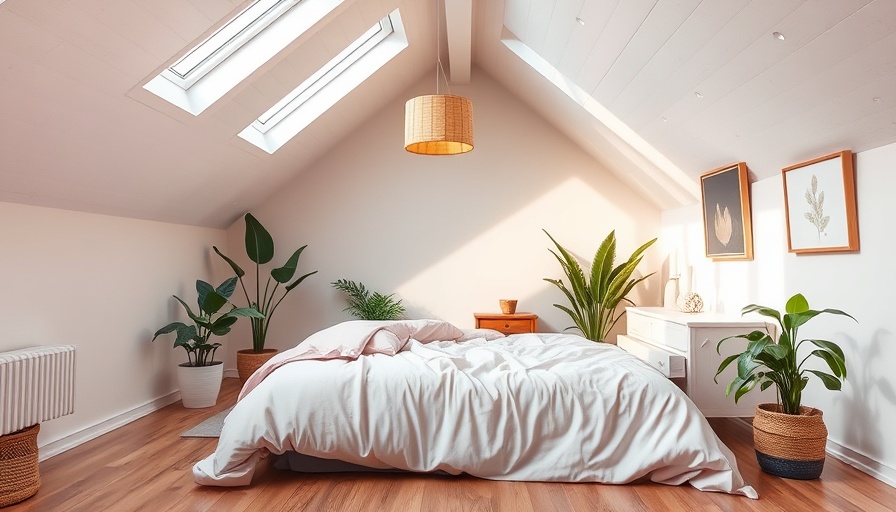 Cozy loft bedroom with skylight, pink decor, loft bedroom ideas.