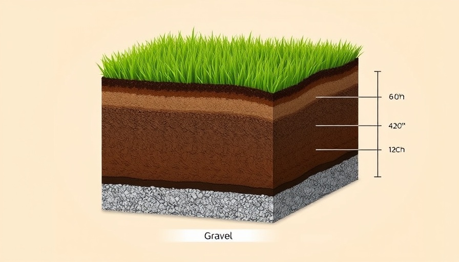 Illustration of soil layers with gravel foundation for strong construction