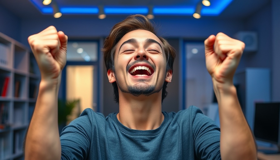 Person in home office expressing excitement, changing Wi-Fi impact.