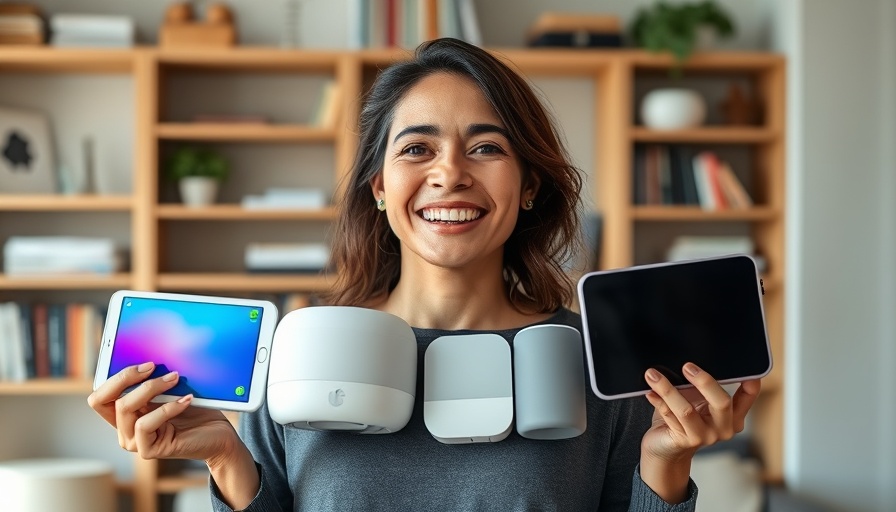 Joyful person holding smart home devices by Homey flows smart home technology.