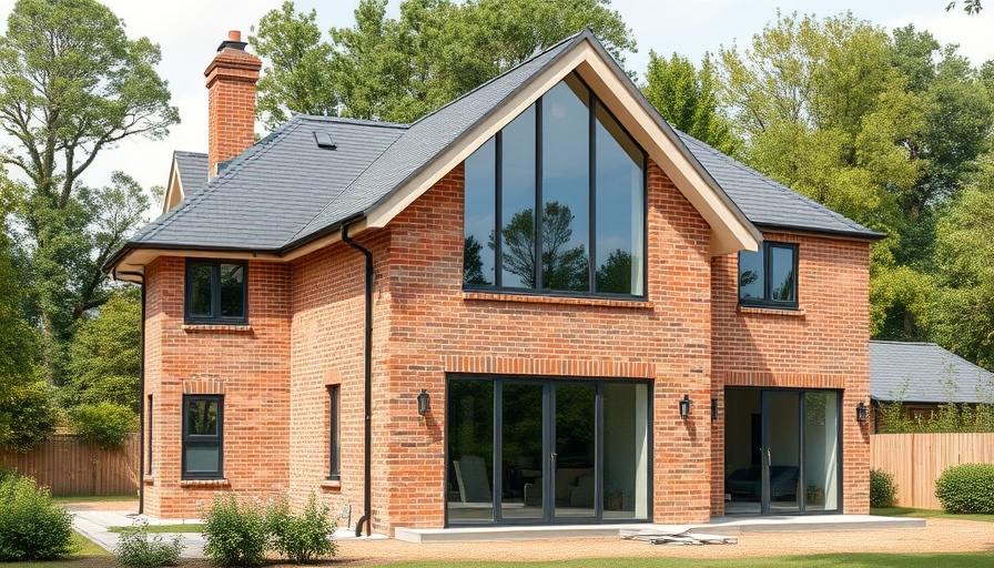 Modern home renovations trends 2025 featuring large glass windows and gable roof.