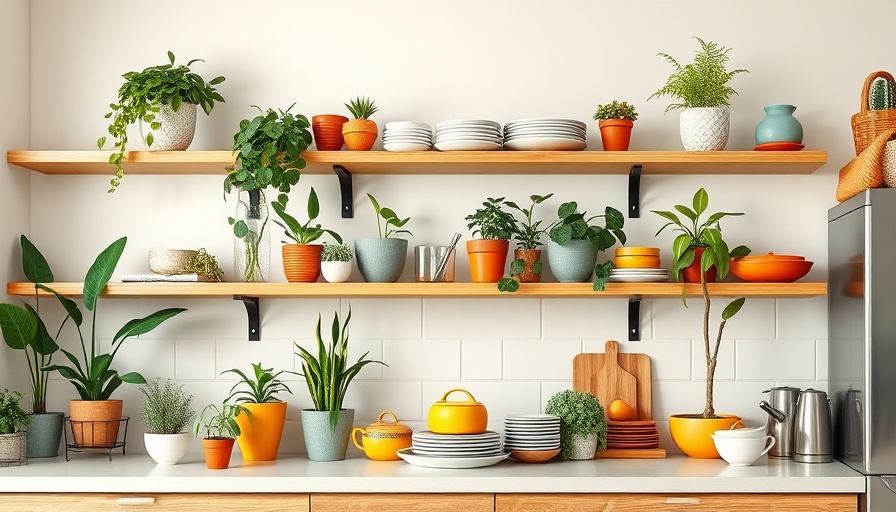 Stylish kitchen shelf demonstrating the buy nice or buy twice principle.