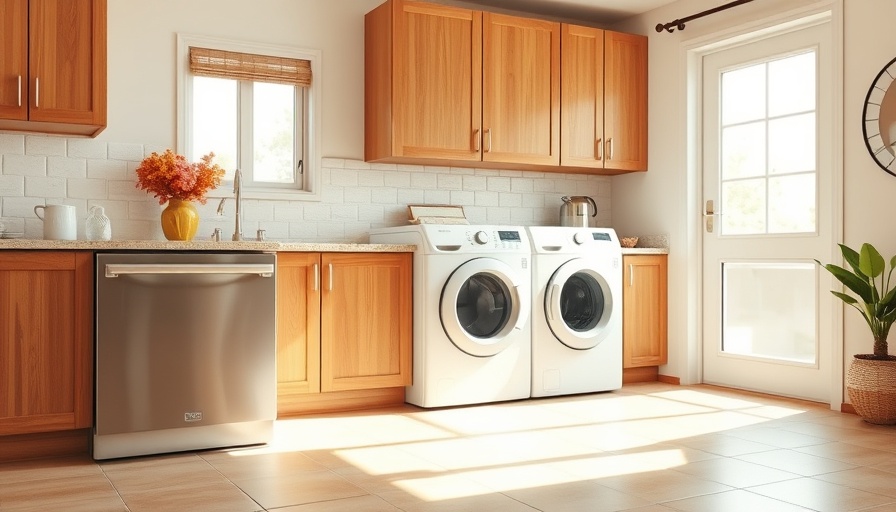 Clean kitchen and laundry area illustrating how to clean appliances for optimal performance.