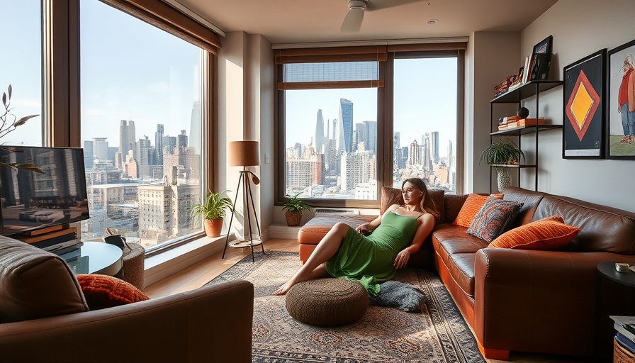 Modern Brooklyn apartment renovation with eclectic decor and city view.