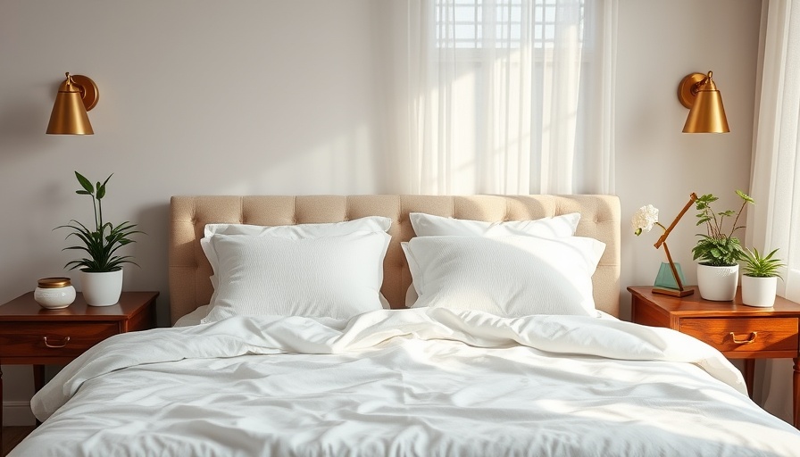 Inviting bedroom setup with cozy bedding choice and natural accents