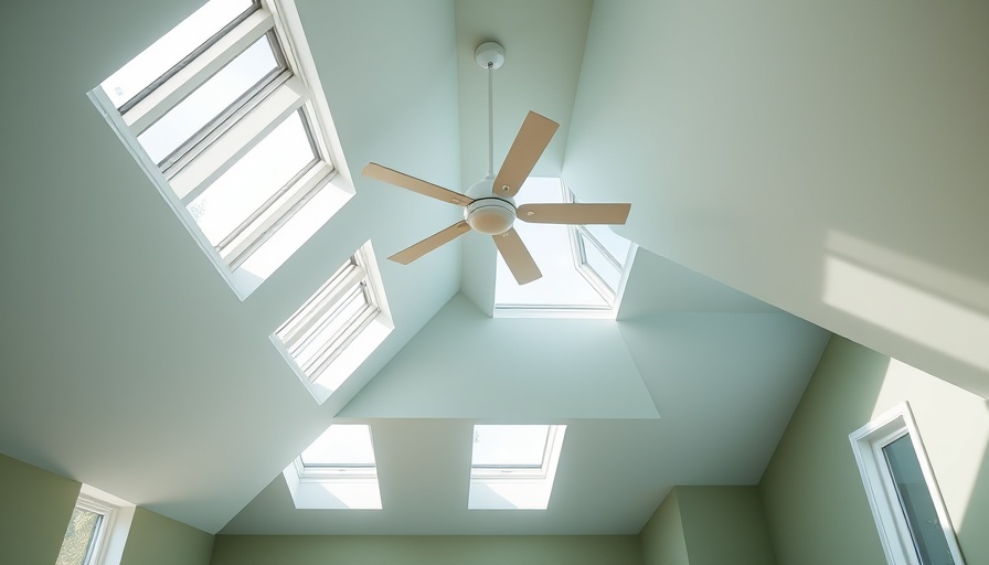 Skylights installed in an attic, soft natural lighting.
