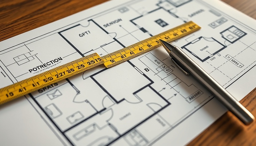 Architectural floor plan with tape measure and pen, future proof homes.