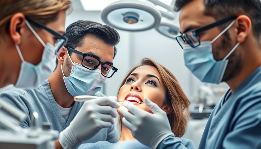 Professional dental team performing cosmetic dentistry procedure