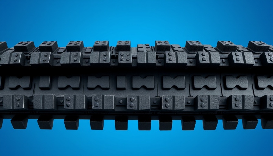Durable rubber track for Blue Diamond Attachments Parts Expansion.
