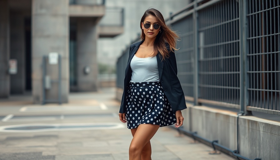 Polka Dot Fashion Trend: Casual street style with polka dot skirt.