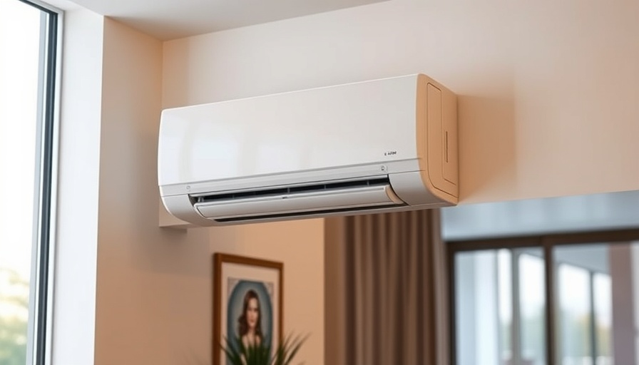 Modern mini-split HVAC system on a minimalistic wall, energy-efficient.