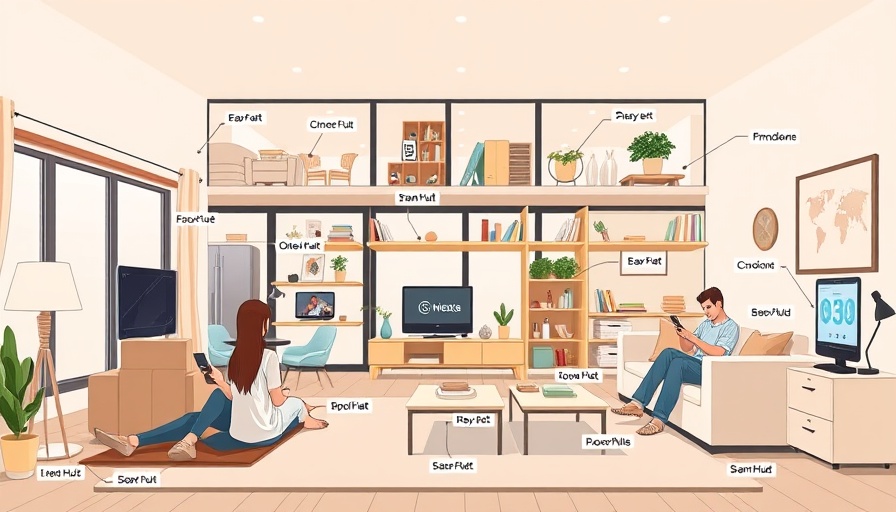 Smart home hubs integration illustration with connected devices.