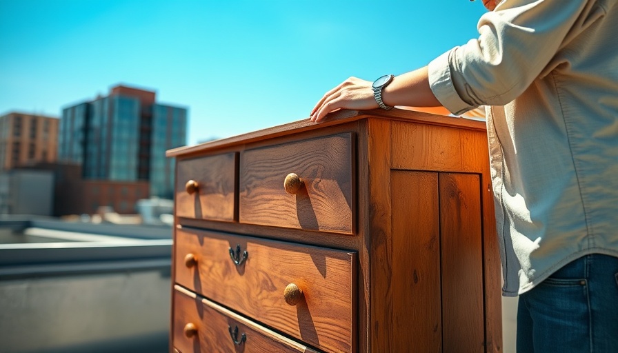 Facebook Marketplace Dresser Transformation in progress outdoors.