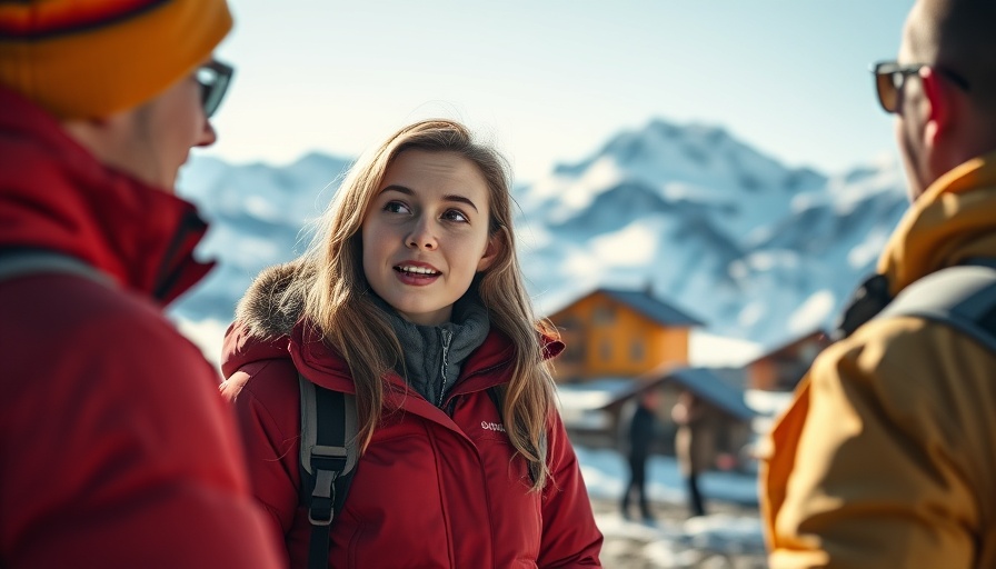Woman scientist interviews guide in mountain village.