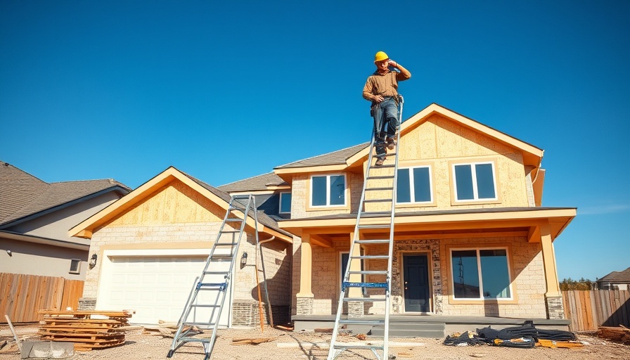 Safety practices in home services: worker balancing on ladders.