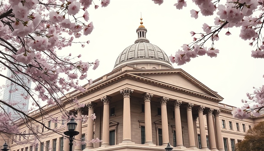 Washington State Capitol dome with cherry blossoms, Washington State Budget 2025 backdrop.