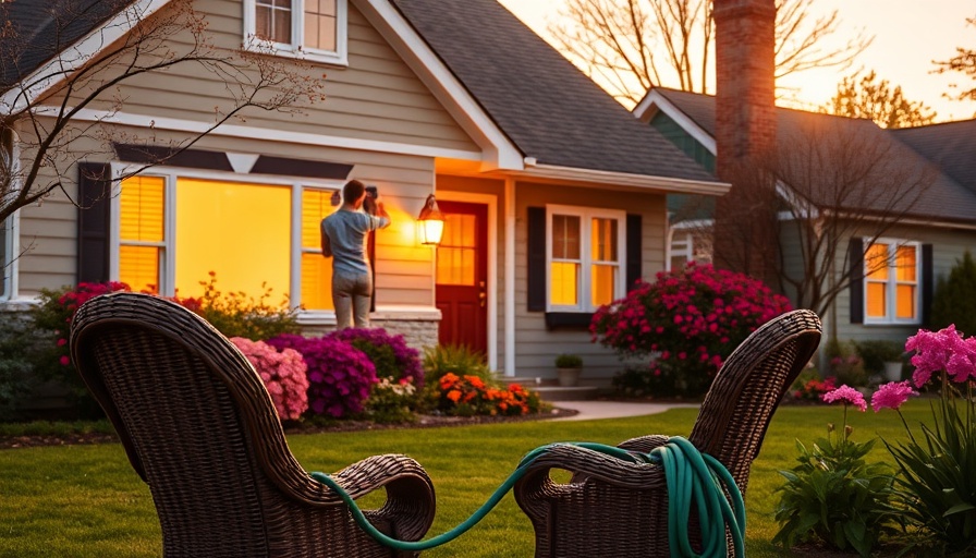 Spring home maintenance tasks: person cleaning house windows.