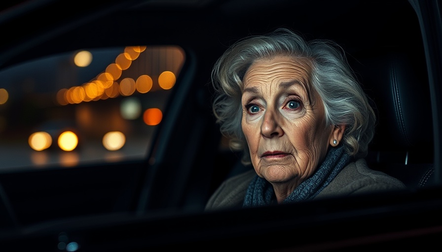 Elderly woman in car at night with city lights, Seattle International Film Festival 2025 setting.