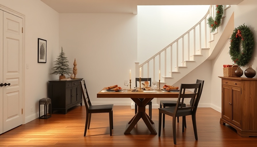 Dining room makeover with festive setup before renovation.