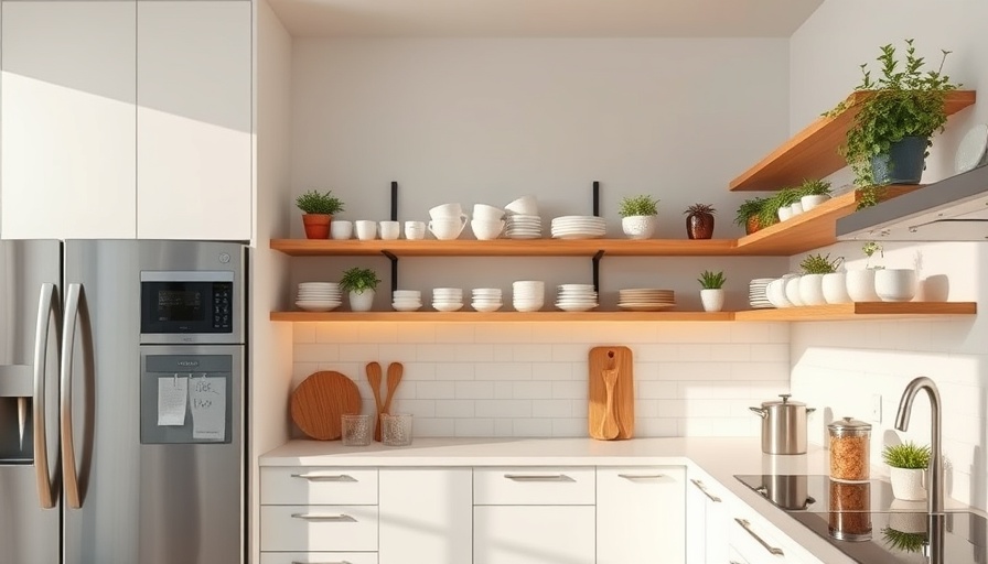 Modern, minimalist kitchen using Dollar Tree organization hack.