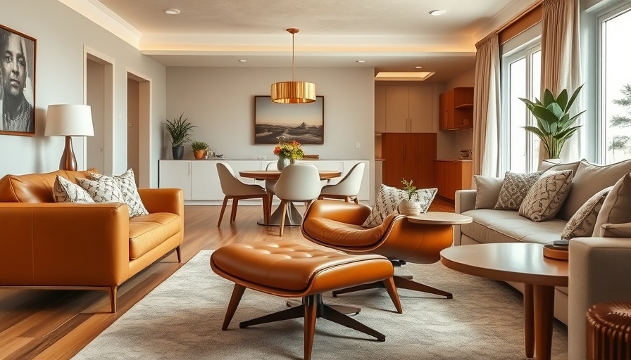 Stylish reclining chairs in a modern living room with tan leather and blue decor.