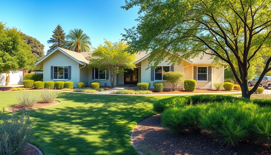 Spacious home protected from wildfires with defensible space.