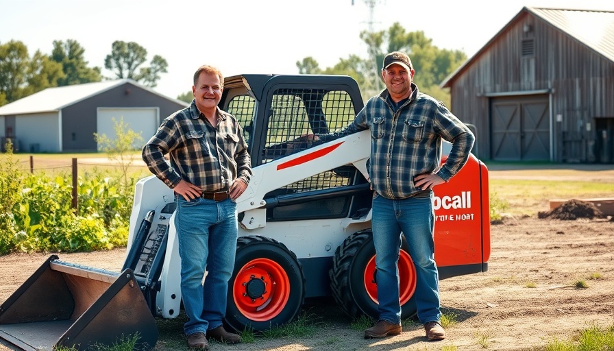 Two community heroes recognized with a Bobcat skid-steer loader